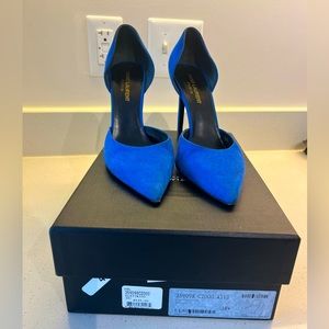 Saint Laurent Electric Blue D’orsay Pumps